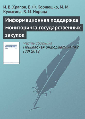 Обложка книги «Информационная поддержка мониторинга государственных закупок»
