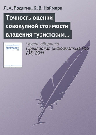 Л. А. Родигин. Точность оценки совокупной стоимости владения туристским интернет-проектом