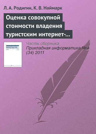 Л. А. Родигин. Оценка совокупной стоимости владения туристским интернет-проектом