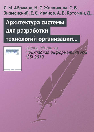 Обложка книги «Архитектура системы для разработки технологий организации сложной совместной деятельности»