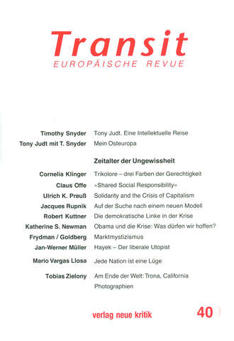 Timothy Snyder. Transit 40. Europ?ische Revue