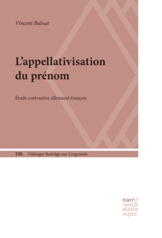 Vincent Balnat. L'appellativisation du pr?nom