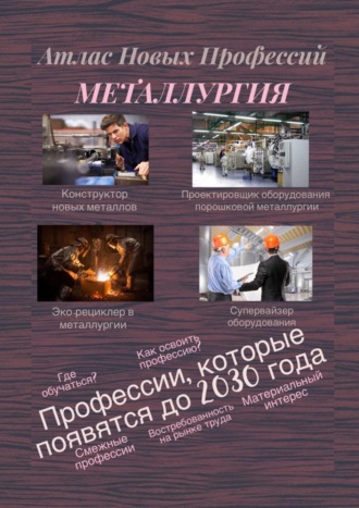 Обложка книги «Атлас Новых Профессий. Металлургия. Профессии, которые появятся до 2030 года»