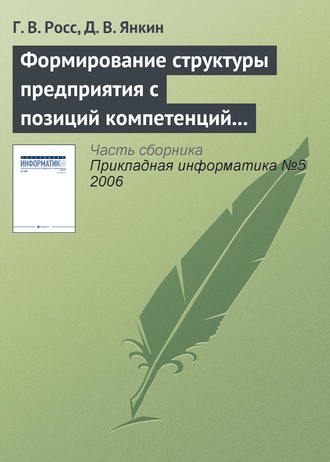 Обложка книги «Формирование структуры предприятия с позиций компетенций персонала на основе моделирования бизнес-процессов»