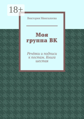 Обложка книги «Моя группа ВК. Речёвки и подписи к постам. Книга шестая»