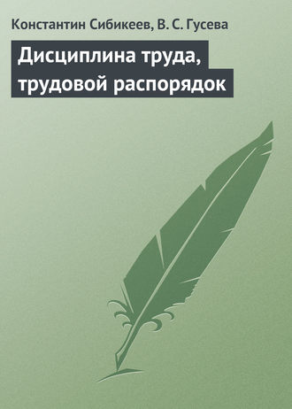 Константин Сибикеев. Дисциплина труда, трудовой распорядок