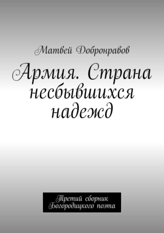 Матвей Добронравов. Армия. Страна несбывшихся надежд. Третий сборник Богородицкого поэта