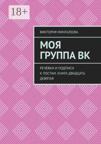 Обложка книги «Моя группа ВК. Речёвки и подписи к постам. Книга двадцать девятая»