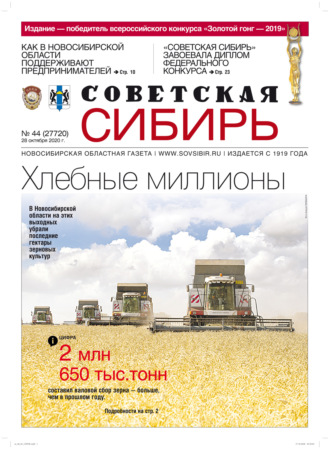 Обложка книги «Газета «Советская Сибирь» №44 (27720) от 28.10.2020»