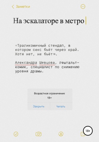 Александра Сергеевна Шевцова. На эскалаторе в метро