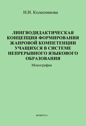 Н. И. Колесникова. Лингводидактическая концепция формирования жанровой компетенции учащихся в системе непрерывного языкового образования