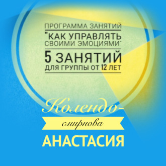 Обложка книги «Программа занятий «Как управлять своими эмоциями» 5 занятий. Для группы от 12-ти лет»