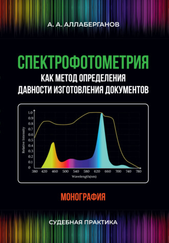 Обложка книги «Спектрофотометрия как метод определения давности изготовления документов. Судебная практика»
