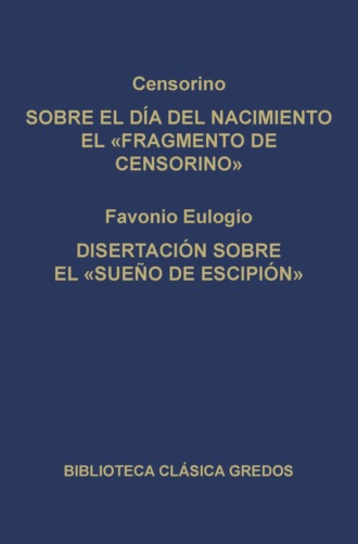 Censorino. Sobre el d?a del nacimiento el 