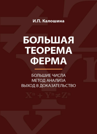 Обложка книги «Большая теорема Ферма. Большие числа. Метод анализа. Выход в доказательство»