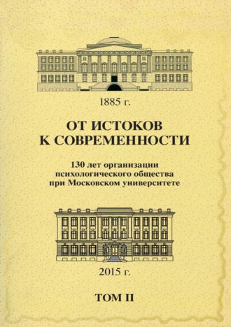 Сборник статей. От истоков к современности. 130 лет организации психологического общества при Московском университете. Сборник материалов юбилейной конференции. Том 2