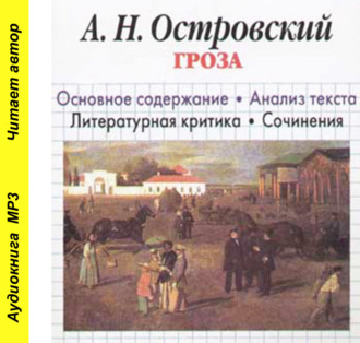 Обложка книги «А. Н. Островский «Гроза». Биографические сведения. Краткое содержание. Анализ текста. Примеры сочинений»»