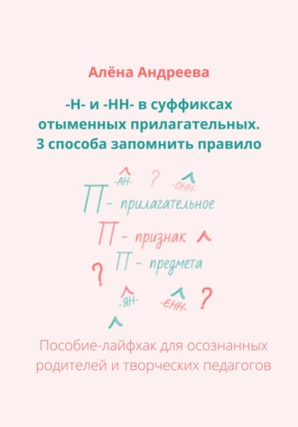 Обложка книги «–Н- и -НН- в суффиксах отыменных прилагательных. 3 способа запомнить правило»