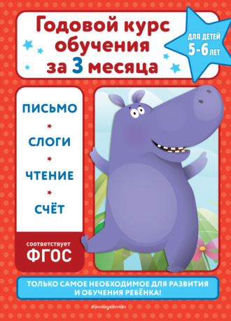 Обложка книги «Годовой курс обучения за три месяца. Для детей 5-6 лет»