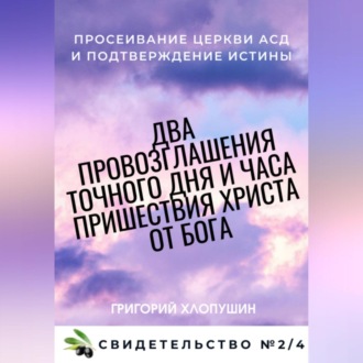 Обложка книги «Два провозглашения точного дня и часа пришествия Христа от Бога. Свидетельство №2. Часть 4»