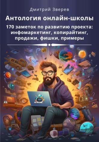 Обложка книги «Антология онлайн-школы. 170 заметок по развитию проекта: инфомаркетинг, копирайтинг, продажи, фишки, примеры»