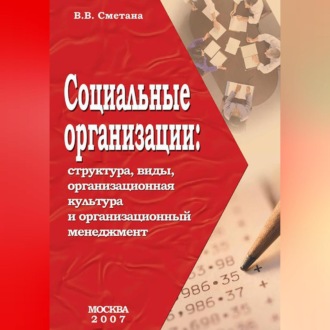 Обложка книги «Социальные организации: структура, виды, организационная культура и организационный менеджмент»