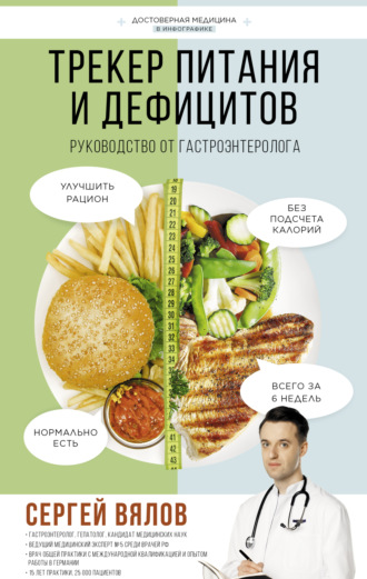 Обложка книги «Трекер питания и дефицитов. Руководство от гастроэнтеролога»