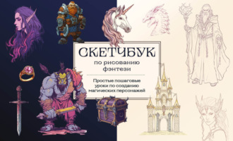 Обложка книги «Скетчбук по рисованию фэнтези. Простые пошаговые уроки по созданию магических персонажей»