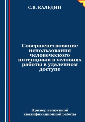 Обложка книги «Совершенствование использования человеческого потенциала в условиях работы в удаленном доступе»