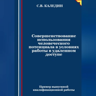 Обложка книги «Совершенствование использования человеческого потенциала в условиях работы в удаленном доступе»