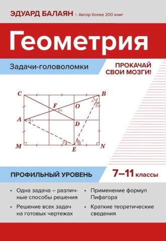 Обложка книги «Геометрия: задачи-головоломки. Прокачай свои мозги! 7–11 классы. Профильный уровень»