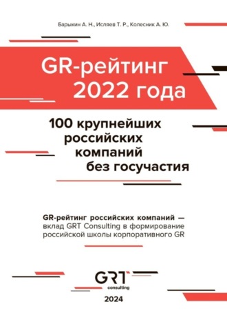 Алексей Барыкин. GR-рейтинг за 2022 год. 100 крупнейших российских компаний без государственного участия