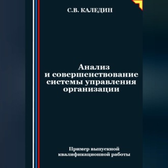 Обложка книги «Анализ и совершенствование системы управления организации»