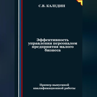 Обложка книги «Эффективность управления персоналом предприятия малого бизнеса»
