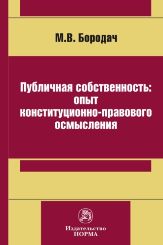 Михаил Васильевич Бородач. Публичная собственность: опыт конституционно-правового осмысления