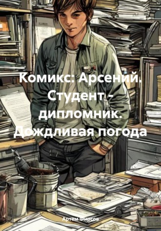Обложка книги «Комикс: Арсений. Студент – дипломник. Дождливая погода»