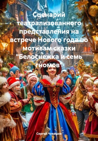 Обложка книги «Сценарий театрализованного представления на встрече Нового года по мотивам сказки «Белоснежка и семь гномов»»