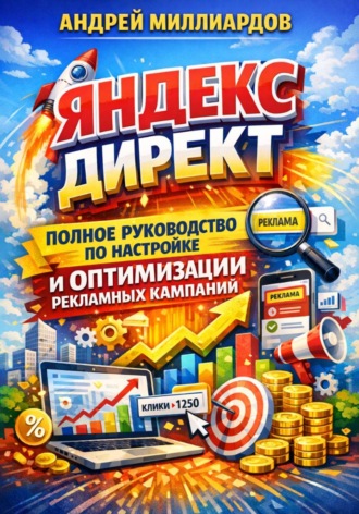 Обложка книги «Яндекс Директ. Полное руководство по настройке и оптимизации рекламных кампаний»
