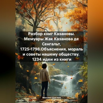 Обложка книги «Разбор книг Казановы. Мемуары Жак Казанова де Сенгальт, 1725-1798.Объяснения, мораль и советы нашему обществу. 1234 идеи из книги»