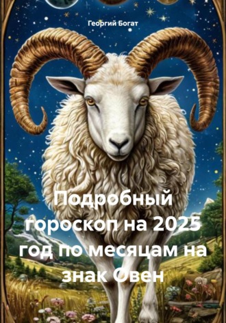 Обложка книги «Подробный гороскоп на 2025 год по месяцам на знак Овен»
