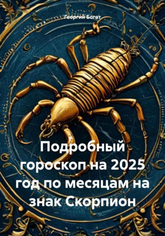 Обложка книги «Подробный гороскоп на 2025 год по месяцам на знак Скорпион»