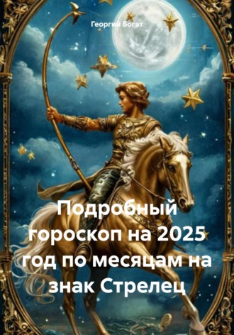 Обложка книги «Подробный гороскоп на 2025 год по месяцам на знак Стрелец»