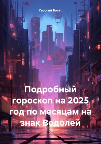 Обложка книги «Подробный гороскоп на 2025 год по месяцам на знак Водолей»