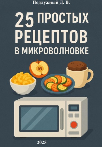 Обложка книги «25 простых и быстрых рецептов блюд в микроволновке»