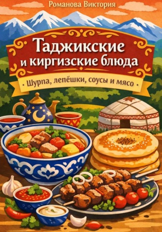 Обложка книги «Таджикские и киргизские блюда — шурпа, лепёшки, соусы и мясо»