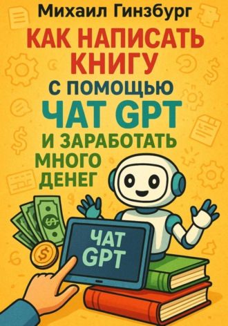 Обложка книги «Как написать книгу с помощью чат gpt и заработать много денег»