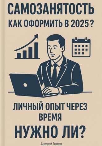Обложка книги «Самозанятость. Как оформить в 2025? Личный опыт через время. Полный разбор»