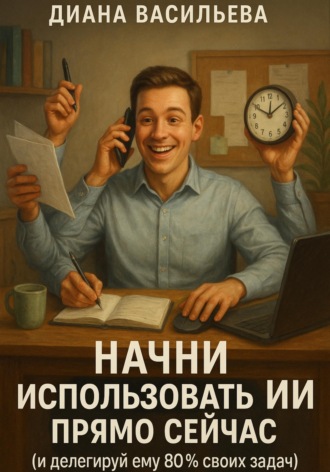 Обложка книги «Начни использовать ИИ прямо сейчас и делегируй ему 80% своих задач»
