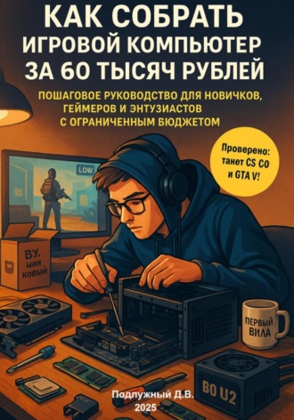 Обложка книги «Как собрать игровой компьютер за 60 тысяч рублей. Пошаговое руководство для новичков, геймеров и энтузиастов с ограниченным бюджетом»