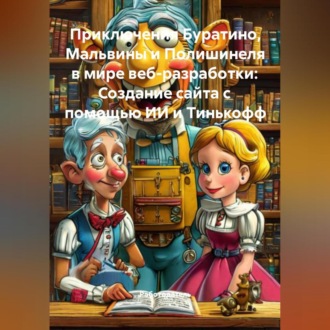 Обложка книги «Приключения Буратино, Мальвины и Полишинеля в мире веб-разработки: Создание сайта с помощью ИИ и Тинькофф»